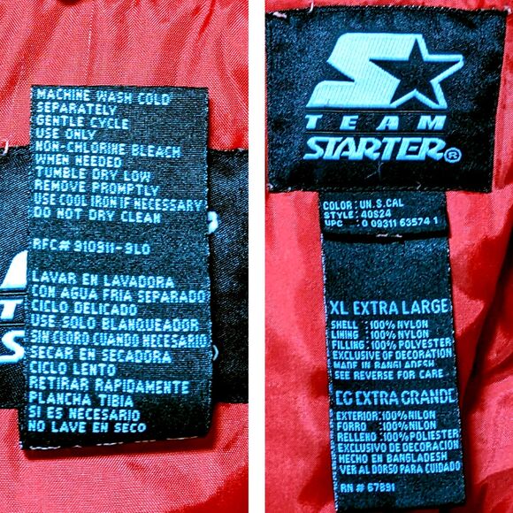 Vintage USC Trojans Starter Puffer Jacket Mens XL Winter Streetwear Gorpcore - Picture 7 of 8